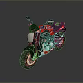 Red And Black Sporty Motorcycle With Sleek Design Modern Headlight And Comfortable Seat