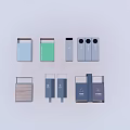Modern trash can garbage sorting facility garbage recycling trash can public facilities equipment 3d model