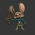Animated Mouse Character With Big Ears Blue Coat Yellow Vest Red Tie And Math Symbols