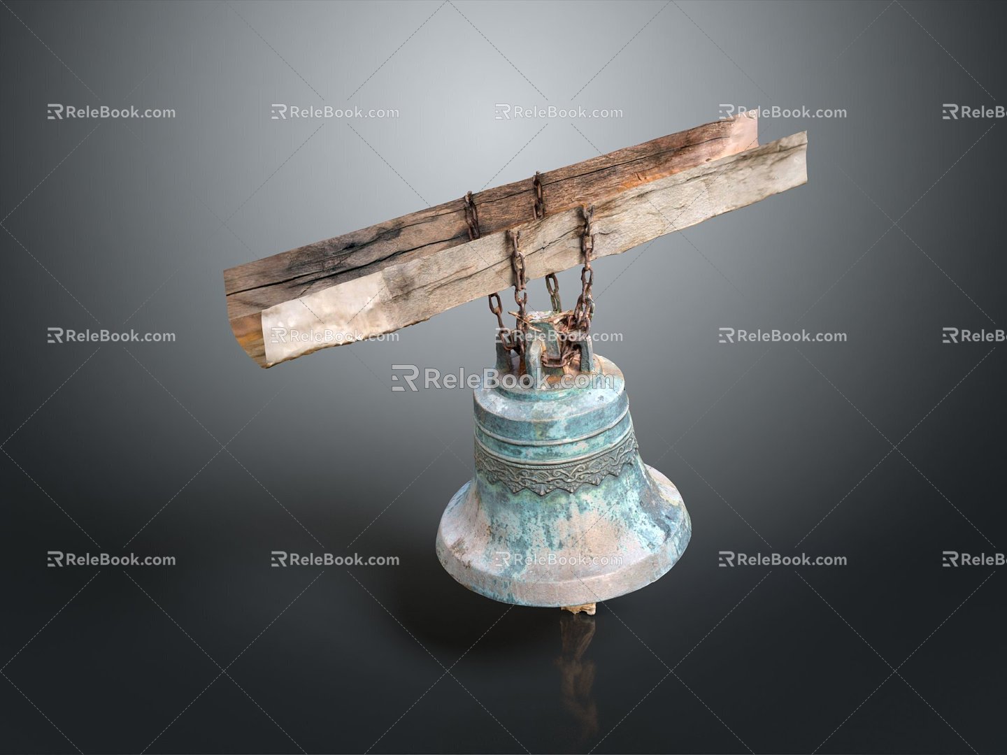 Chinese bronze bell bell ancient bell 3d model