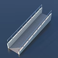 Simple Modern Pedestrian Bridge Structure With Concrete Base And Metal Railings