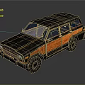 Vintage Off Road Vehicle With Rusty Metal Body And Wooden Side Panels