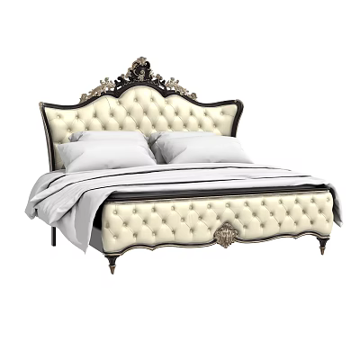 Vintage double bed 3d model Vintage double bed 3d model