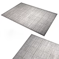 Modern Gray Square Rugs With Grid Pattern Soft Texture For Home Decor 3d model