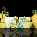 SpongeBob Themed One Sea One Mall With Yellow Structure And Character Decorations