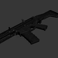 Modern Black Tactical Assault Rifle With Rail System Adjustable Stock And Muzzle Device 3d model
