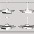 White Ceiling Mounted Air Conditioner Fans With Various Design Styles And LED Lights