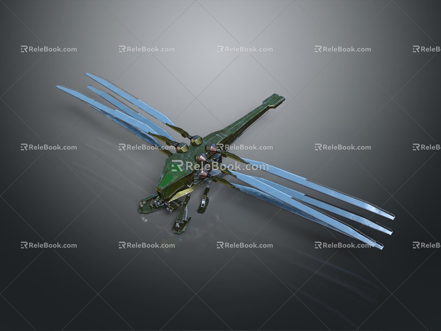 Helicopter Dragonfly Aircraft Dragonfly Helicopter Sci-fi Helicopter 3d model