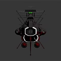 Large Sci Fi Watercraft With Military Style Deck And Red Accents