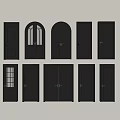 Modern Double Doors Collection With Various Designs And Classic Styles 3d model