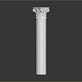 White Classical Decorative Column With Ornate Carved Capital And Tall Structure Design