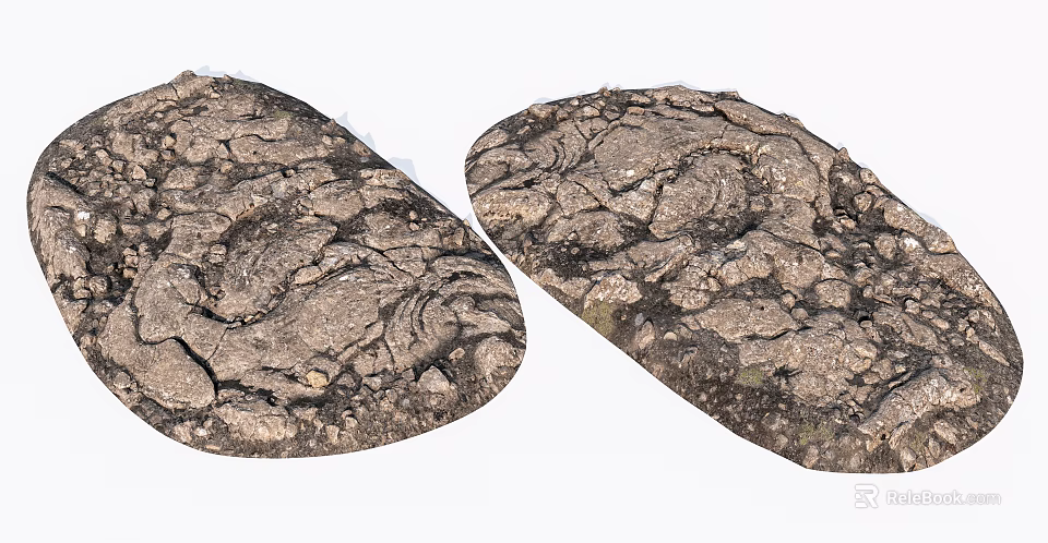 Natural Stone Wood Material Featuring Rustic Cracked Texture for Decorative Projects 3d model