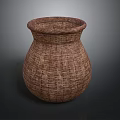 Handmade Woven Brown Rattan Storage Basket For Home Decor Organizing
