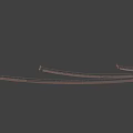 Wooden Plank Suspension Bridge With Ropes And Horn Shaped Decorative Pillars