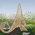 New Chinese style gallery frame made of bamboo 3d model
