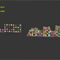 Modern Building Models With Colorful Facades And Multi Story Window Designs