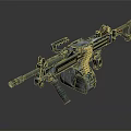 Modern Tactical Combat Rifle With Metallic Finish Wooden Grip And Scope