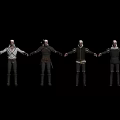 Modern game character medieval man 3d model