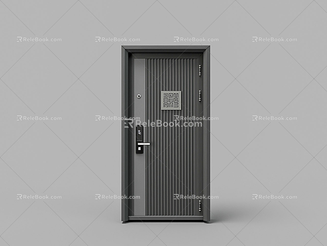 Modern door door entrance door metal door password lock door security door 3d model