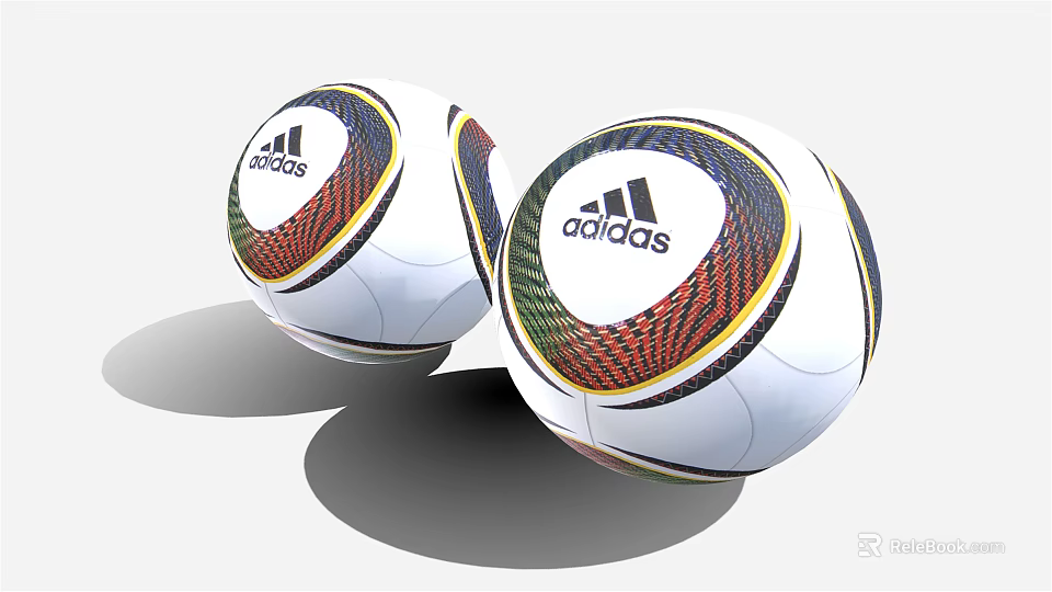 Adidas Footballs As Sports Equipment With Colorful Patterns And Brand Logo 3d model 