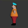 Cartoon Character With Blue Hair Orange Jacket Purple Shirt Red Pants Standing With Outstretched Arms