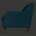 Modern Teal Two-Seater Sofa Upholstered In Fabric With Wooden Legs