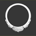 Exquisite Silver Ring With Intricate Floral Engravings And Decorative Round Motif