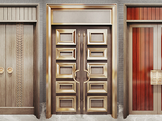 Light Luxury Double Door 3d model