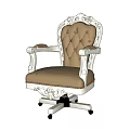 Luxury Leisure Chair with Ornate Gold Frame Red Tufted Upholstery Carved Armrests and Wheeled Base