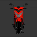 Red and Black Modern Scooter with Sleek Body Lines and Reflection on Surface