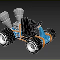 Blue Toy Car With Black Seat Silver Exhaust Pipes And CRUISER Tires