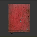 Red Vintage Cabinet with Textured Surface and Wooden Structure as Storage Furniture