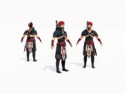 Virtual character male warrior 3d model