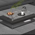 Sleek Modern Dark Coffee Table With Sturdy Metal Frame For Comfortable Minimalist Living Room Decor