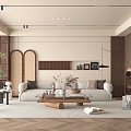 Middle Style Home Living Room 3d model