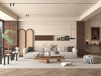 Middle Style Home Living Room 3d model