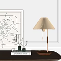 Nordic Vintage Table Lamp Ornaments Decorative Painting Table Lamp 3d model
