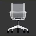 Modern Office Chair With Mesh Back White Armrests And Swivel Wheels Base