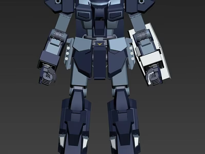 Intelligent Machine Mecha Style With Deep Blue Gray Armored Body And Mechanical Structure 3d model