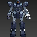 Intelligent Machine Mecha Style With Deep Blue Gray Armored Body And Mechanical Structure