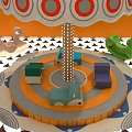 Cartoon amusement park children's scene 3d model