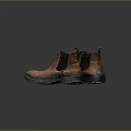 Brown Leather Chelsea Boots With Side Elastic Panels And Dark Worn Soles