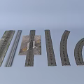Railway Track Infrastructure With Straight Curved Sections And Track Components 3d model