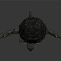 Mythical Gray Turtle Sculpture With Rough Shell Sharp Claws And Limbs