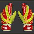 Red and Yellow Soccer Goalkeeper Gloves With Your Logo Space And Design