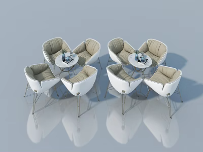 White Hinged Door In Modern Interior With Stylish Table And Chairs 3d model