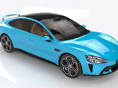 Blue Sports Car With Black Roof Brown Interior Sleek Body And Modern Design 3d model Blue Sports Car With Black Roof Brown Interior Sleek Body And Modern Design 3d model