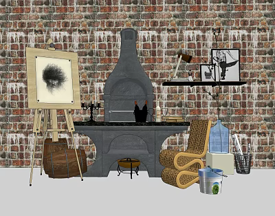 European Fireplace 3d model