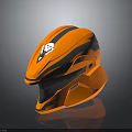 Tactical Weapon Helmet In Orange With Black Stripes And Modern Protective Design Features