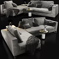 Modern Multiplayer Sofa Sofa Coffee Table Combination 3d model